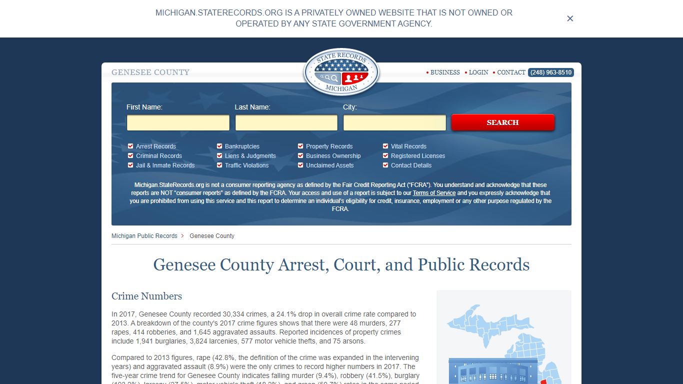 Genesee County Arrest, Court, and Public Records